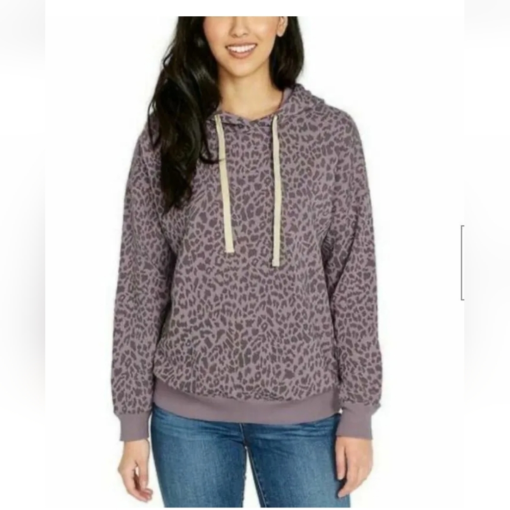 Buffalo Iris Leopard Print Cozy Hoodie Sweatshirt